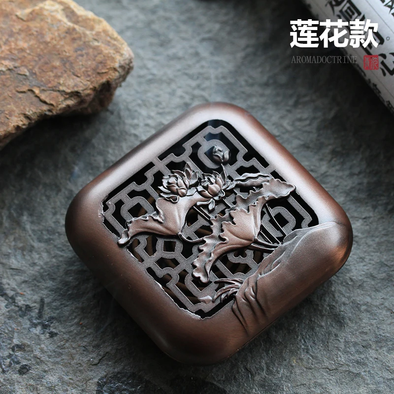 

Retro Sandalwood Incense Burner Chinese Brass Office Car Incense Burners Living Room Indoor Encensoir Home Decoration DF50XXL