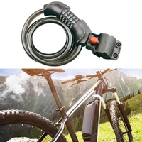 bicycle anti theft 5 digit password chain lock theft spiral steel cable with light for mtb road motorcycle convenient and swift