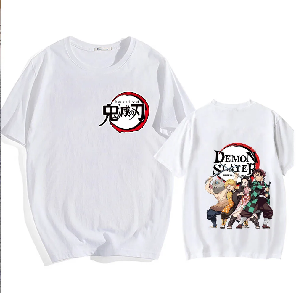 

2021 Hot Anime Demon Slayer T Shirt Men Funny Kimetsu No Yaiba Summer Tops Harajuku Tshirt Male