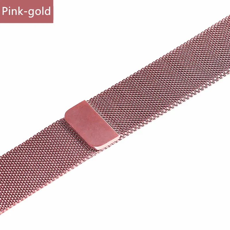 Pink gold Миланская петля для Apple Watch ремешок 44 мм 40 мм 4 5 ремешок iwatch 42 мм 38 мм браслет из нержавеющей стали Apple watch 5 4 3 2 аксессуары - Цвет ремешка: Pink gold