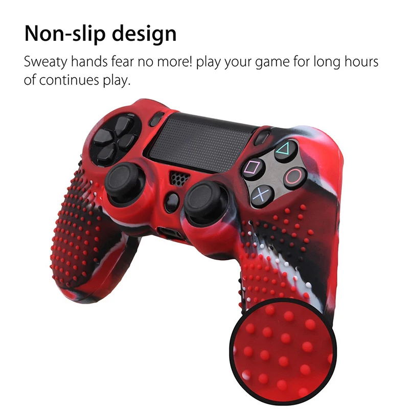 Anti Slip Silicone Protective Skin Case For Dualshock 4 PS4 DS4 Pro Slim Controller Cover Analog Grip | Электроника