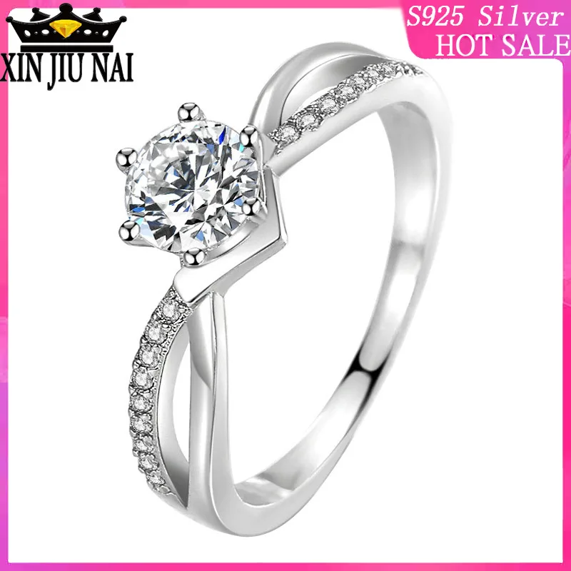 

925 sterling silver winter christmas net red ring courtship women's small Mozambique playful wedding diamond 14K rings for women