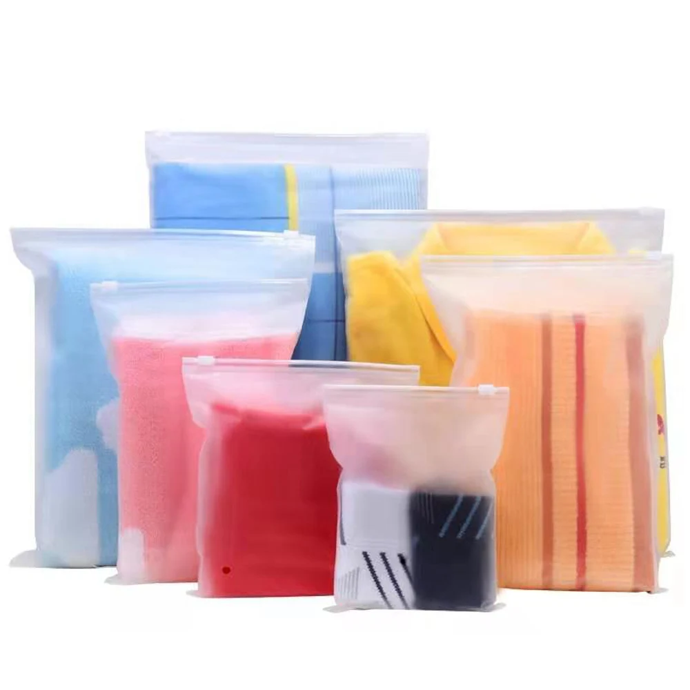

50Pcs/Lot Zip Lock Frosted Plastic Storage Bag with Vent Hole Self Seal Resealable Reusable Packaging Pouches for Clothes Gift