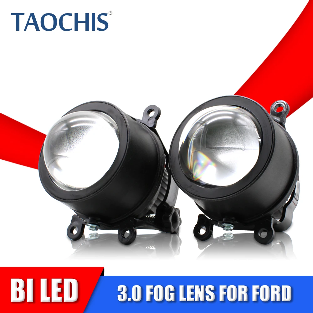 

TAOCHIS 2PC Auto 3.0 inch 3000k 6000K fog lights for Ford with high low beam Car retrofit bi led projector lens For Ford RENAULT