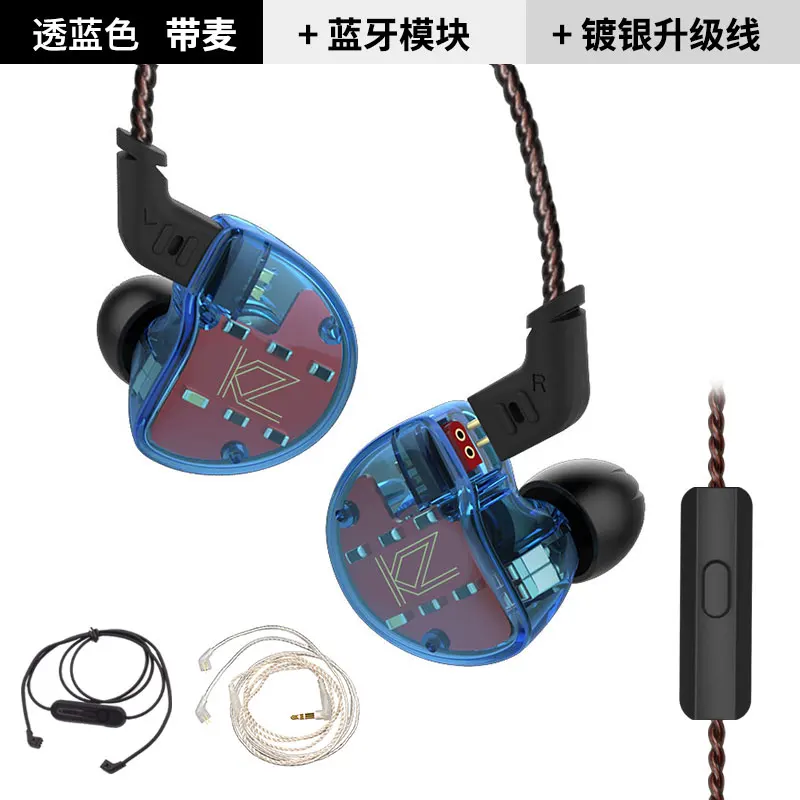 blue mic 3 cable KZ ZS10 наушники 4BA+ 1 DD гибридные наушники в ухо HIFI бас гарнитура DJ монитор наушники KZ ZS6 AS10 ZST ES4 ED16 BA10 - Цвет: blue mic 3 cable