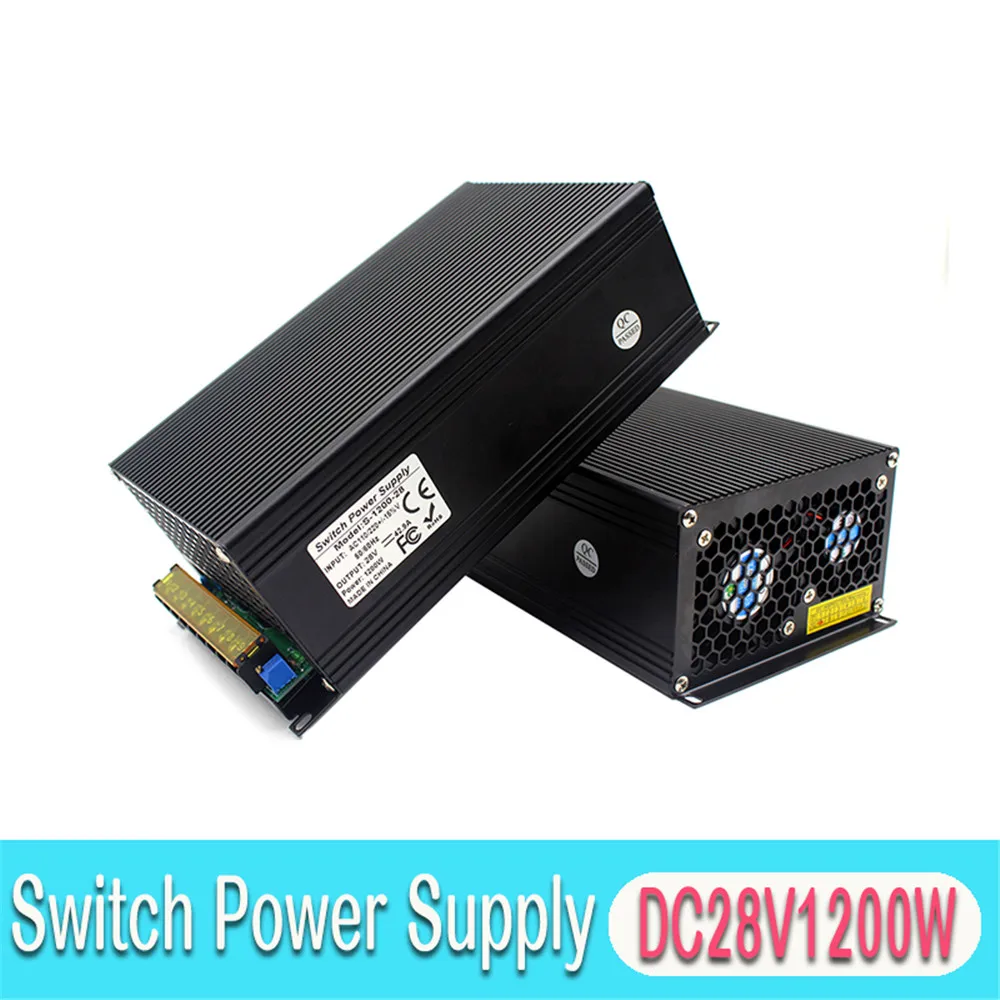 1200W 28V DC драйвер импульсного источника питания Трансформаторы AC110V 220V к DC28V SMPS для