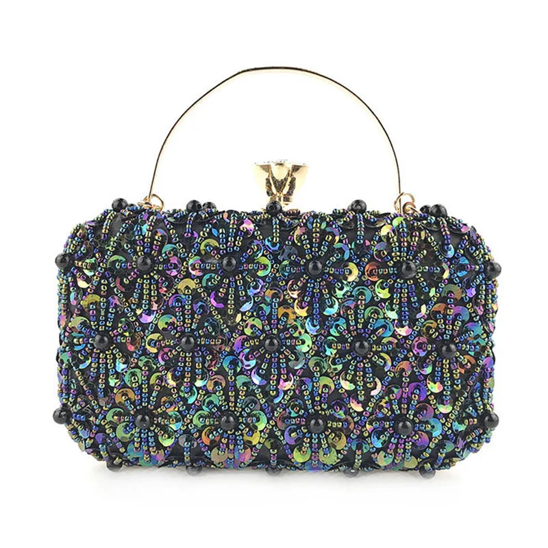 Вечерние сумки с блестками и бисером Женский деловой кошелек вечерние сумочки