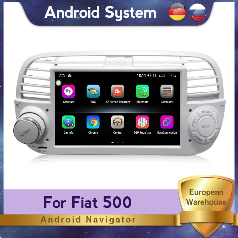 Автомобильный мультимедийный плеер 7 дюймов Android GPS навигация DVD для FIAT 500 1 Din