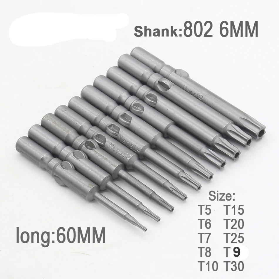 10 шт./компл. Магнитная отвертка бит комплект 802 6 мм Круглый хвостовик