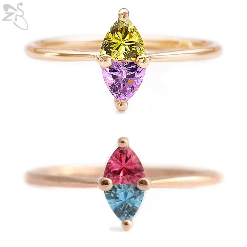 ZS 1 шт. кубическое циркониевое позолоченное кольцо обручальные вечерние