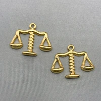 10pcs 24x19mm zinc alloy libra scales charms retro gold color metal justice charm fit diy necklace handmade jewelry accessories