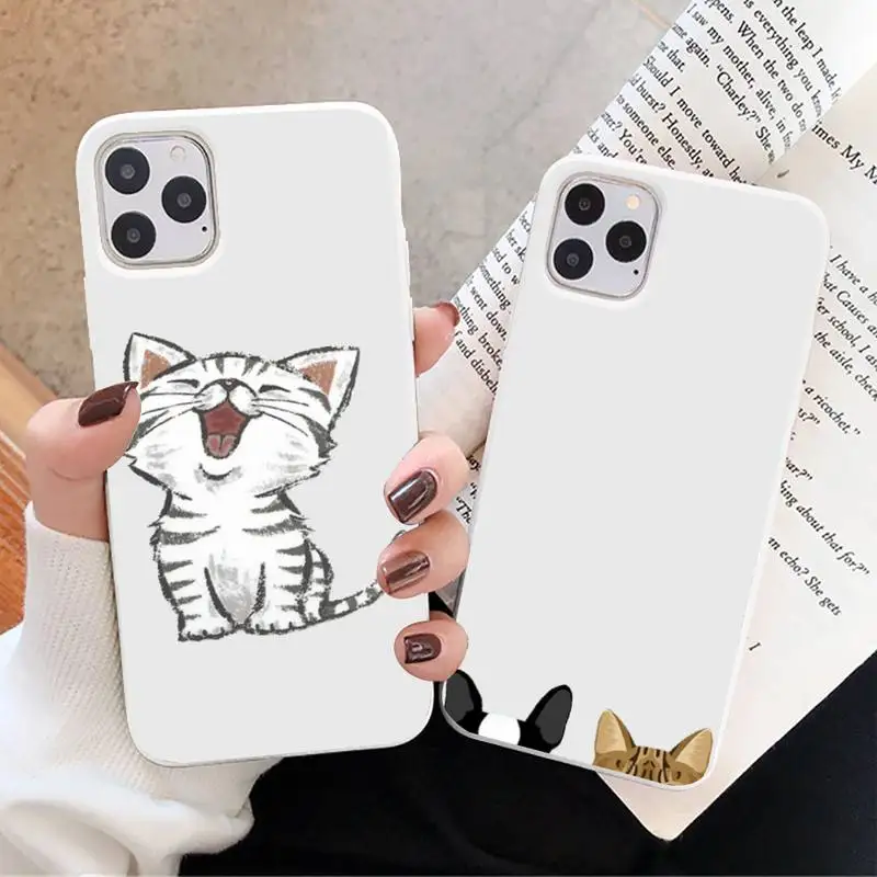 

Yorkshire Terrier dog cute Phone Case White Candy Color for iPhone 11 12 mini pro XS MAX 8 7 6 6S Plus X SE 2020 XR