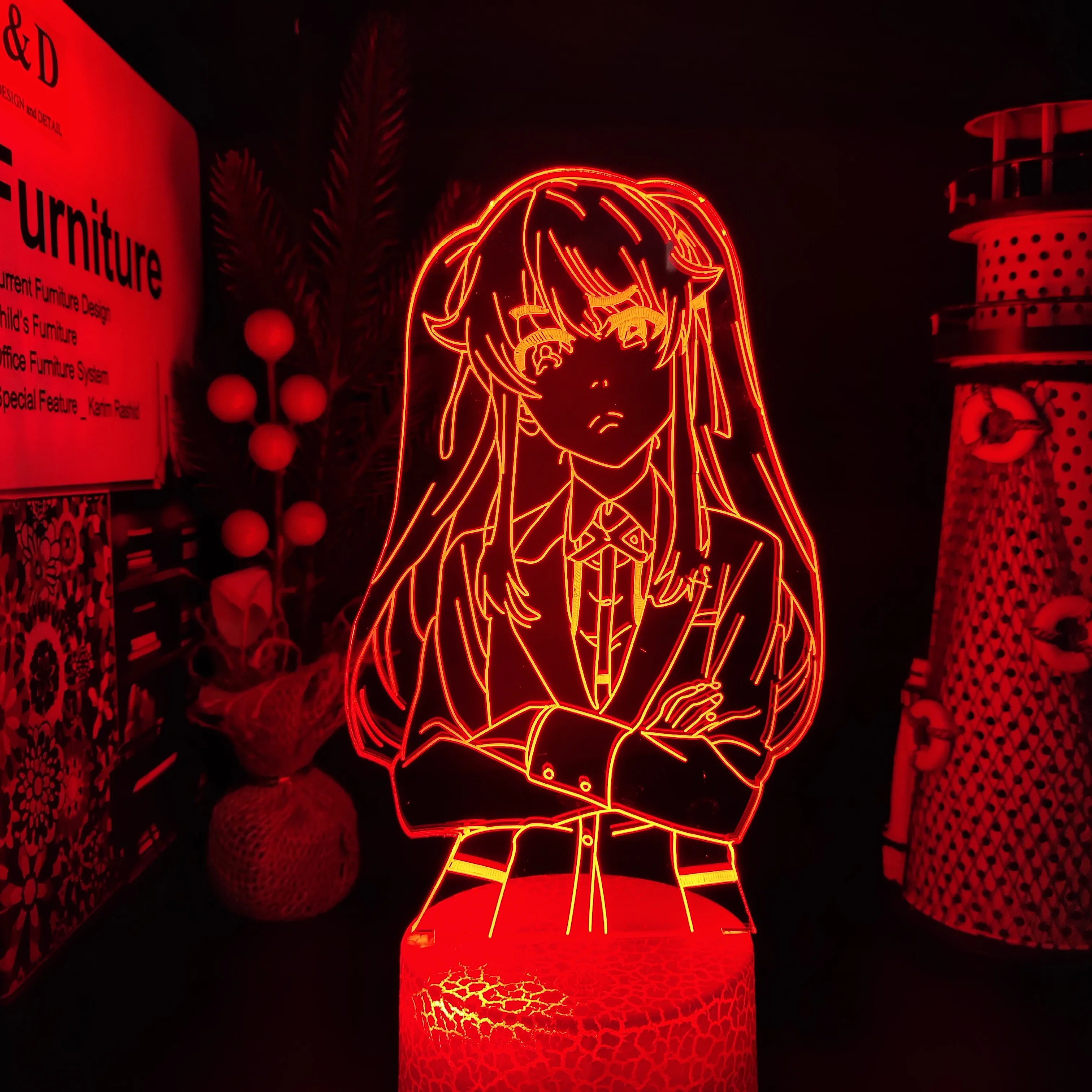 Акриловый 3d светильник аниме Kakegurui компульсивный геймбер Kirari Momobami светодиодный