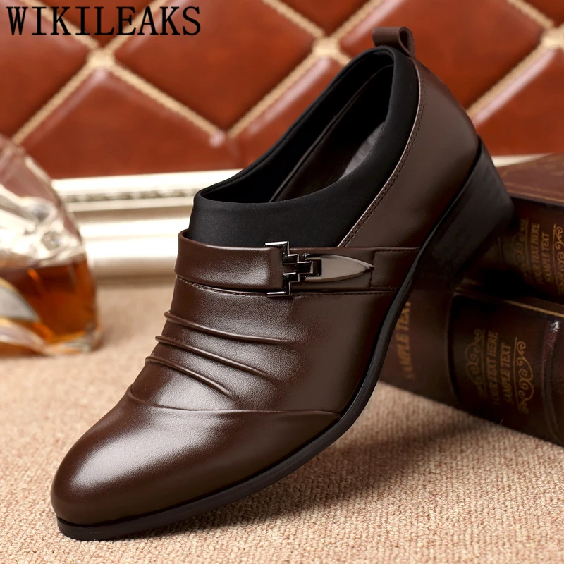 

Loafers Men Dress Shoes Luxury Brand Office Shoes Men Formal Italian Dress Coiffeur Designer Shoes Men Classic Slip Dress Buty