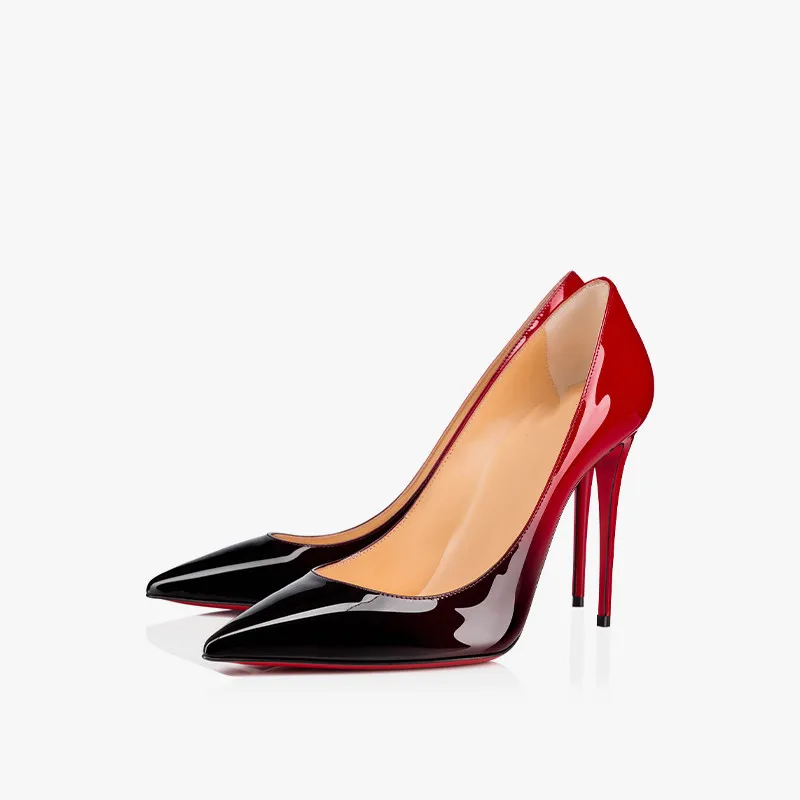 

2021 Pumps Brand Women High Heel Shoes Red Shiny Bottom Black/nude Patent Leather Red Wedding Shoes 12cm Thin Heel 34-44 Dustbag