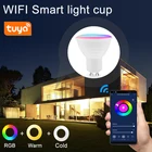 Умная лампочка GU10 E27 GU5.3 Wi-Fi 6 Вт RGB + CW цветной Точечный светильник неоновая вывеска ночник пульт дистанционного управления работа с Alexa Google Home