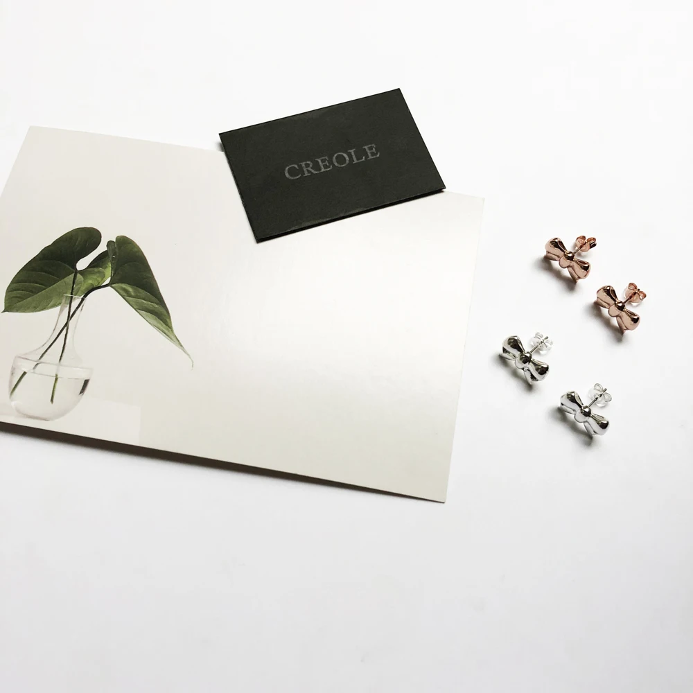 Серьги гвоздики с бантом 2019 аксессуары модные ювелирные изделия из