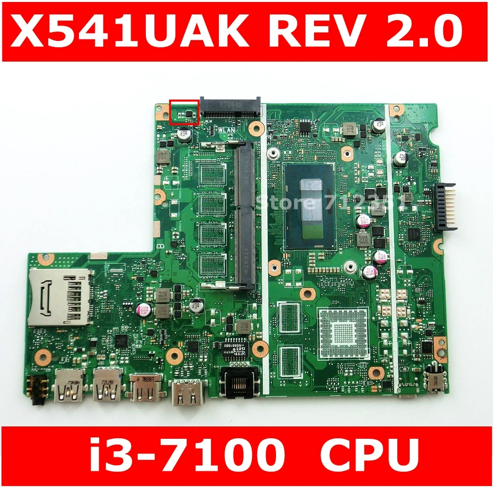 X541UAK с i3 7100 Процессор материнская плата REV 2 0 для ASUS X541UVK ноутбука USB 3 HDMI 100%