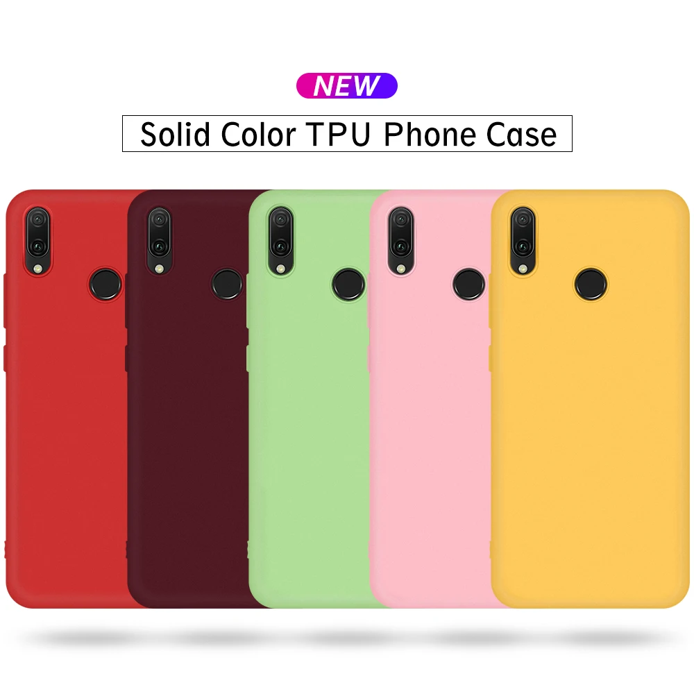 Однотонный простой чехол для huawei P30 Lite P20 Pro 2019 анти-капля против царапин ТПУ