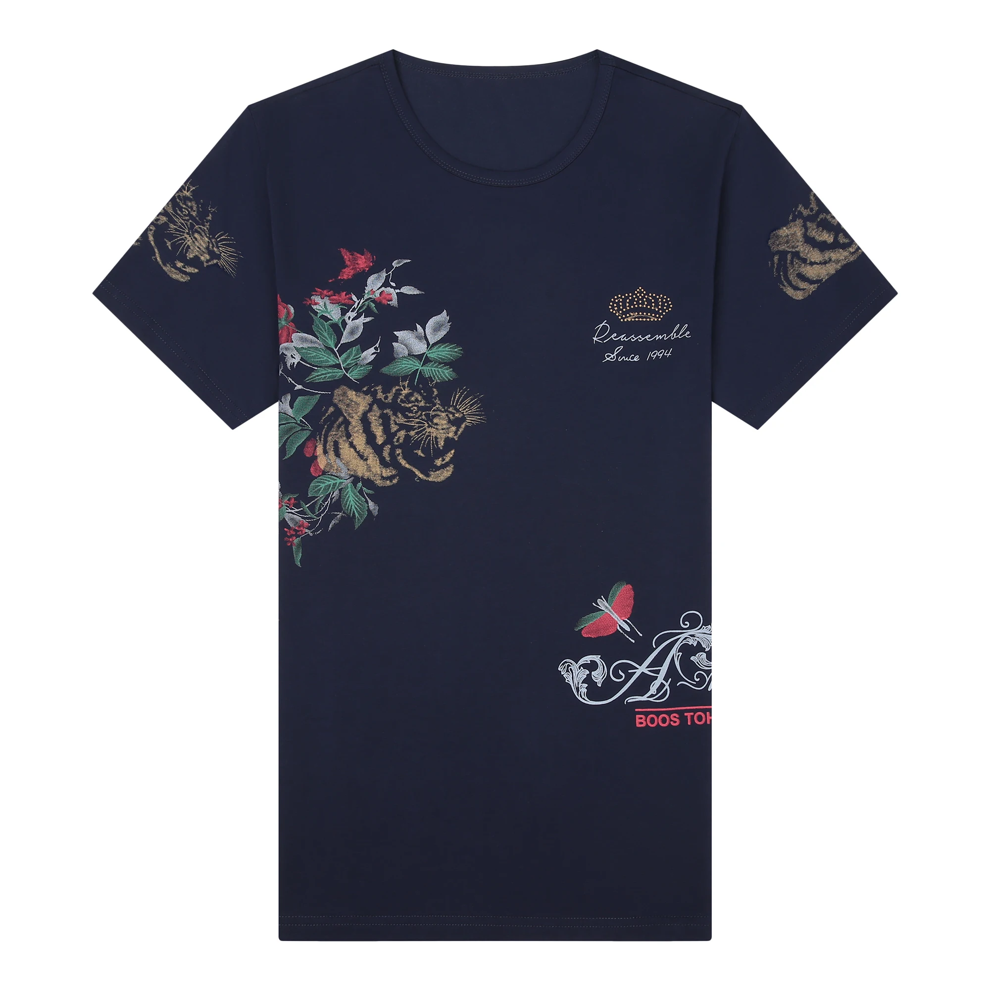 

2021 New Summer 95% Cotton 5% Spandex Brand Tops Mens t Shirt Short Sleeve High Quality Plain Print Casual Fashion Men Clothes