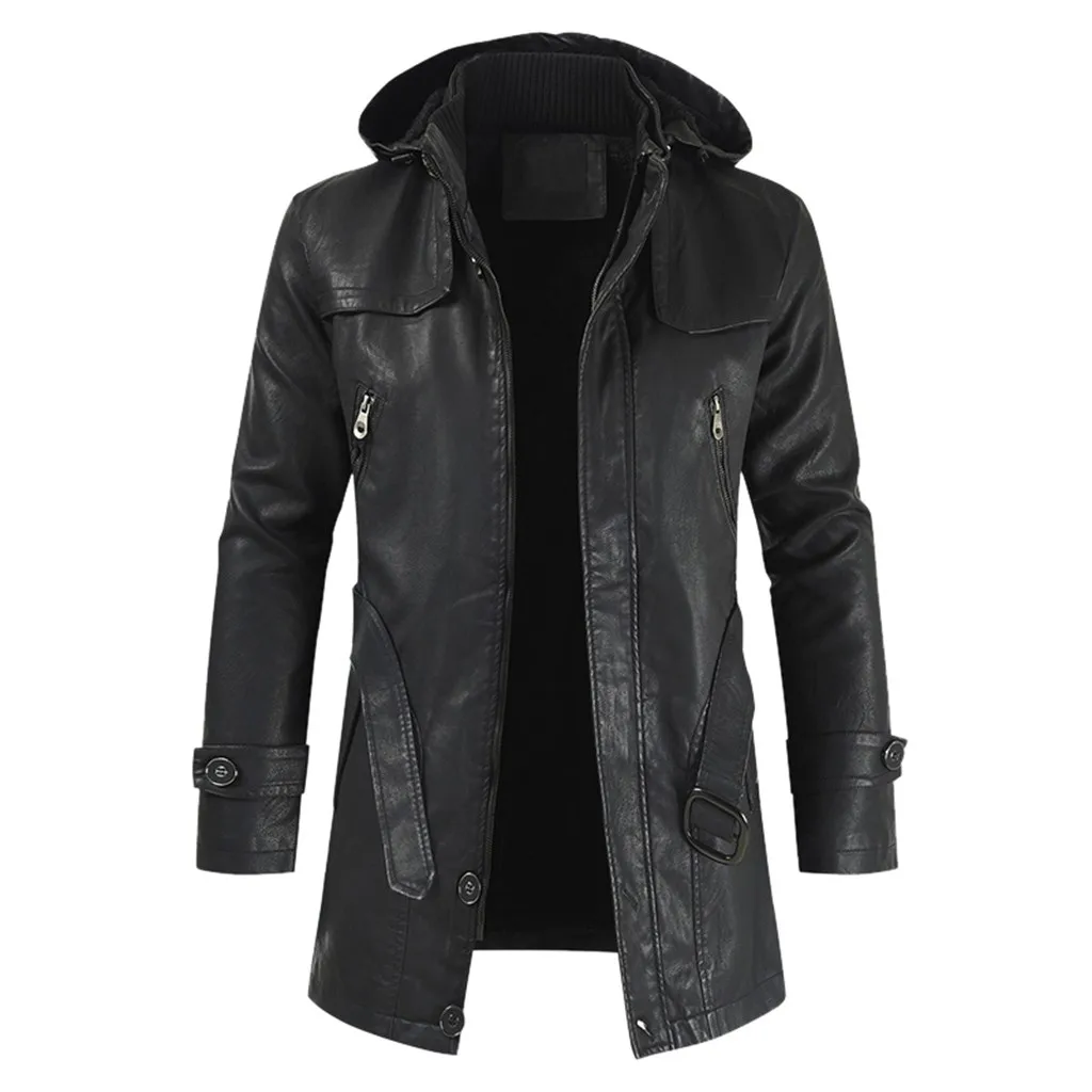 Мужская зимняя повседневная кожаная куртка высокого качества Chaquetas Hombre на молнии