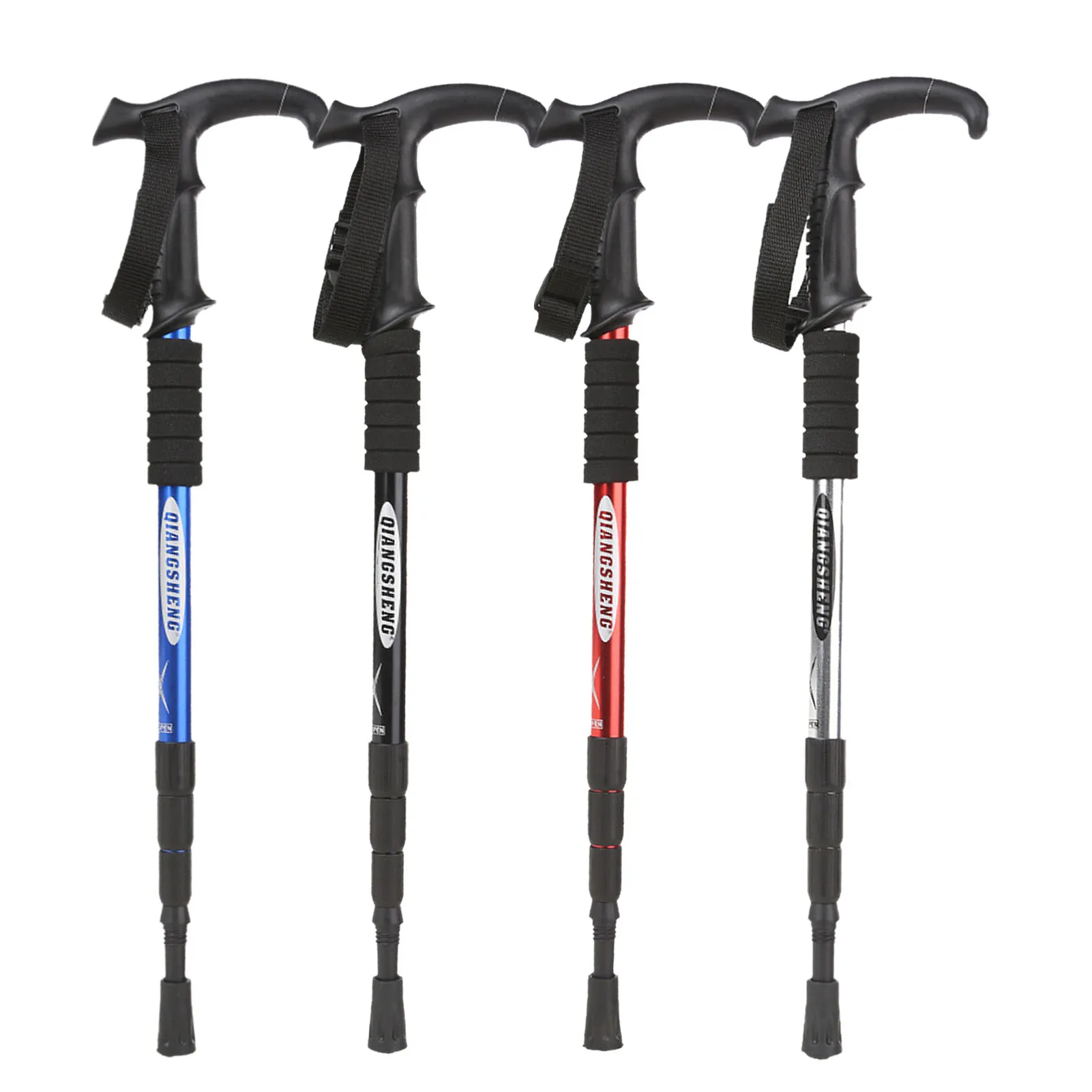 

2PCS 43 Inch Trekking Poles Camping T-Shaped Handle Telescopic Trekking Poles Hiking Walking Sticks For Campng Equipment