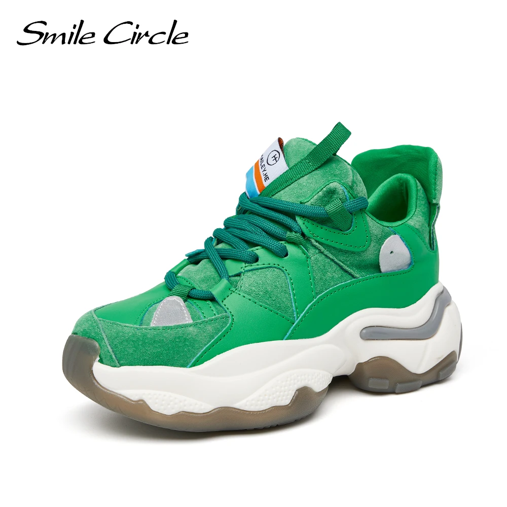 Smile Circle/массивные кроссовки Женская обувь на плоской платформе Коллекция 2022 года