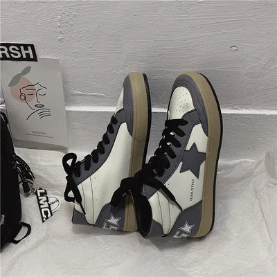 

Xing High-help Qiu shoes, canvas sports and leisure board shoes, Korean street photos, ins Xiaobai shoes.Walking shoes