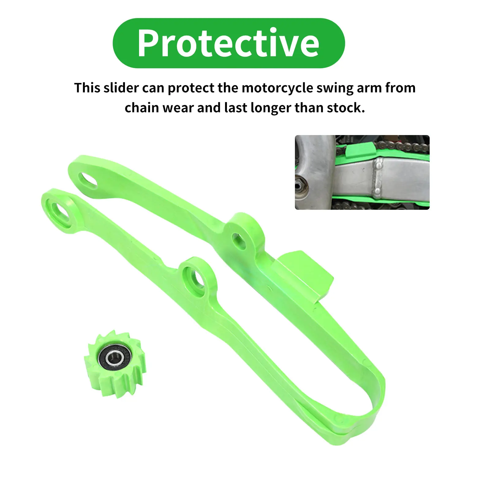 

Onever 2021 новый мотоцикл Зеленая Цепь ползунок Защитная направляющая маятниковый роллер износостойкая резиновая защита цепи мотоцикла