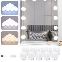 led 12v hollywood makeup mirror light for dressing table stepless dimmable wall lamp usb buttom 6 10 14bulbs vanity lights