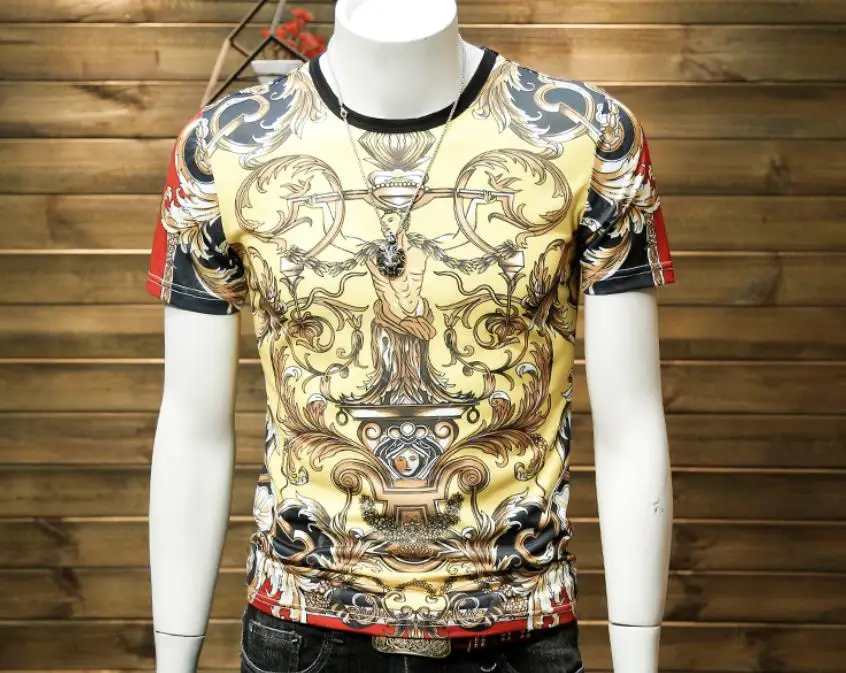 

LIASOSO European and American Retro Short-sleeved T-shirt Men's Youth Tide Brand Fashion Men's Clothing Oversized T Shirt