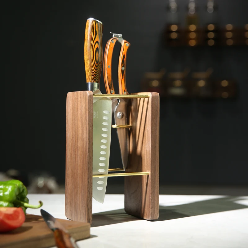 Новый латунный стеллаж для ножей настенный вертикальный хранения стойка ножниц