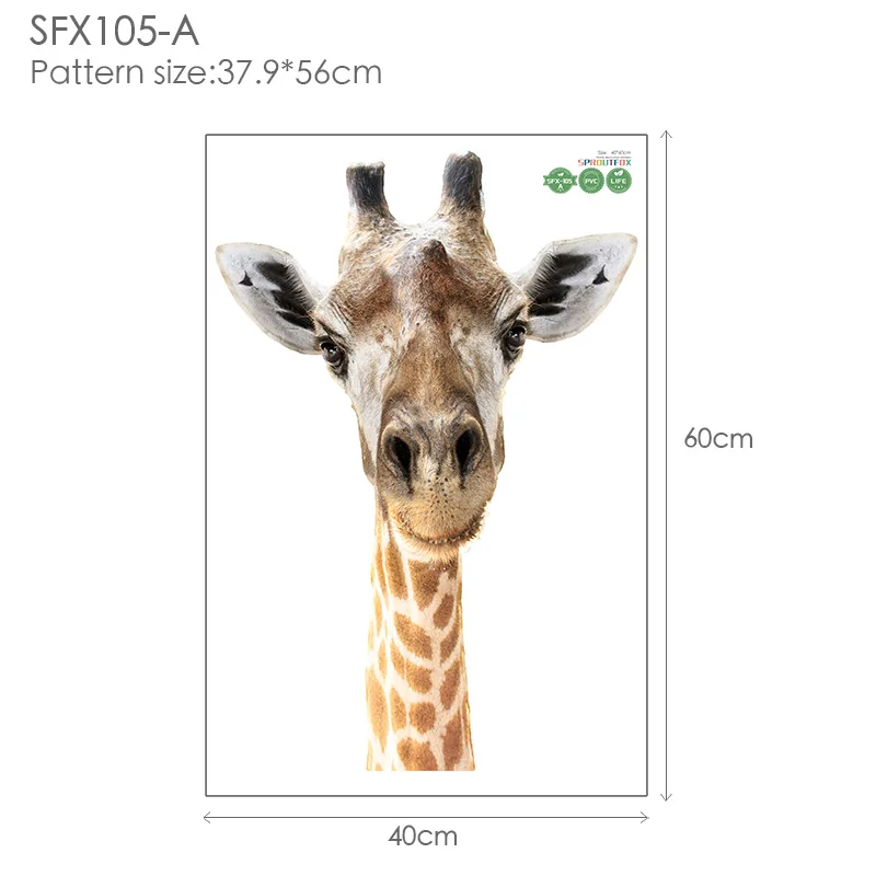 Мультяшные милые наклейки на стену с животными девочка кролик олень Лев собака