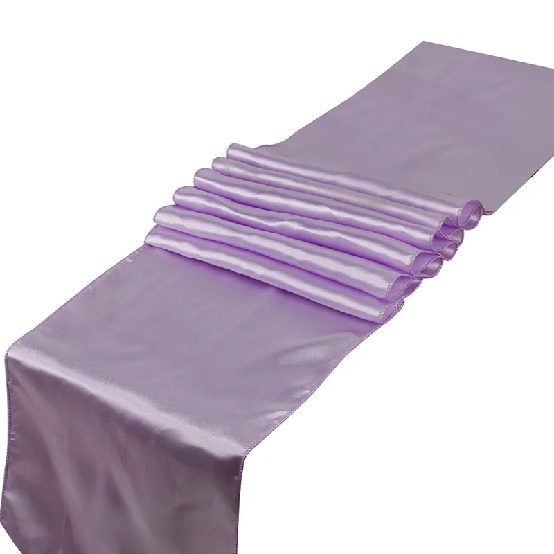 Lavender Высокое качество, 22 цвета, атласные настольные дорожки для украшения свадебной вечеринки, современное покрытие для стола, Новогодний Декор для дома 30x275 см - Цвет: Lavender