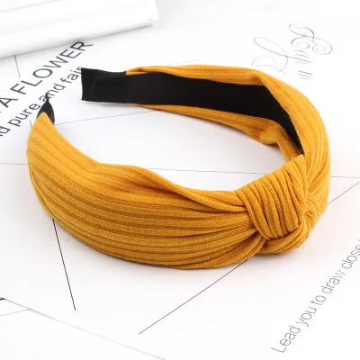 

Creative New Knitted Headband Bow Knot Cross Tie Korean Version Of The Ladies Fabric Cross Knotted Wide-brimmed Hair Accessories