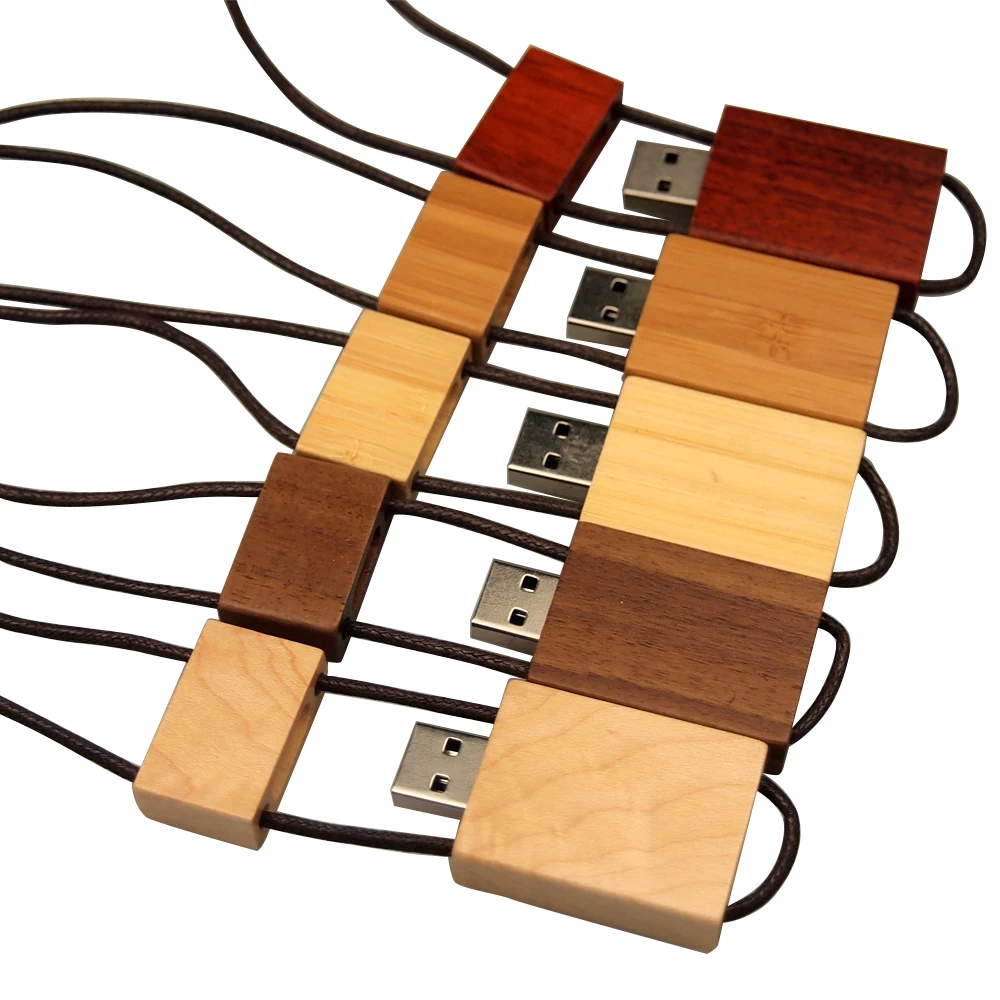 Деревянный USB флеш накопитель Lanyard деревянная флешка 4 ГБ 16 32 64 Бамбуковая карта