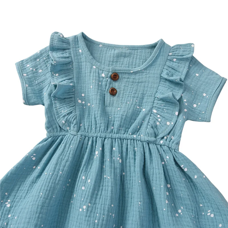 

Little Girls Casual Big Hem Cotton Dress,Children Kids Girls Short Sleeve O-Neck Summer Breathable Short Skirt,6 Months-3 Years