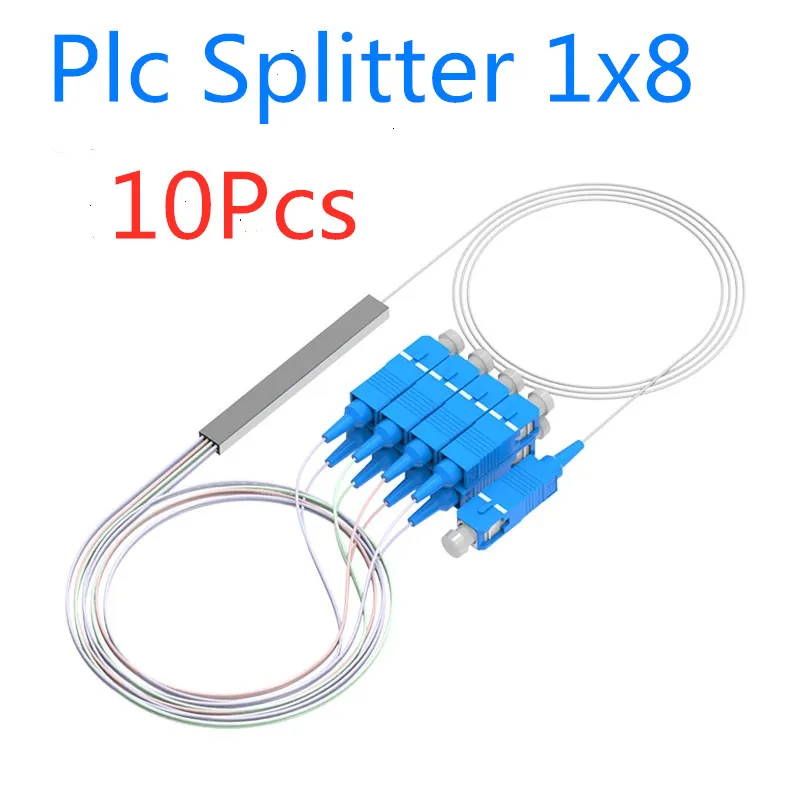 10 шт./лот 0 9 мм стальной трубчатый волоконно оптический PLC сплиттер 1x8 1x16 SC/UPC Mini