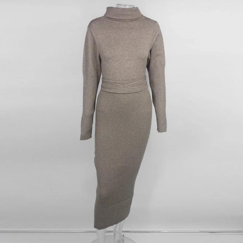 Dressmecb вязаный свитер осеннее платье для женщин черепаха шеи вязаное повседневное Длинное Платье женское осенне-зимнее вечернее платье vestidos