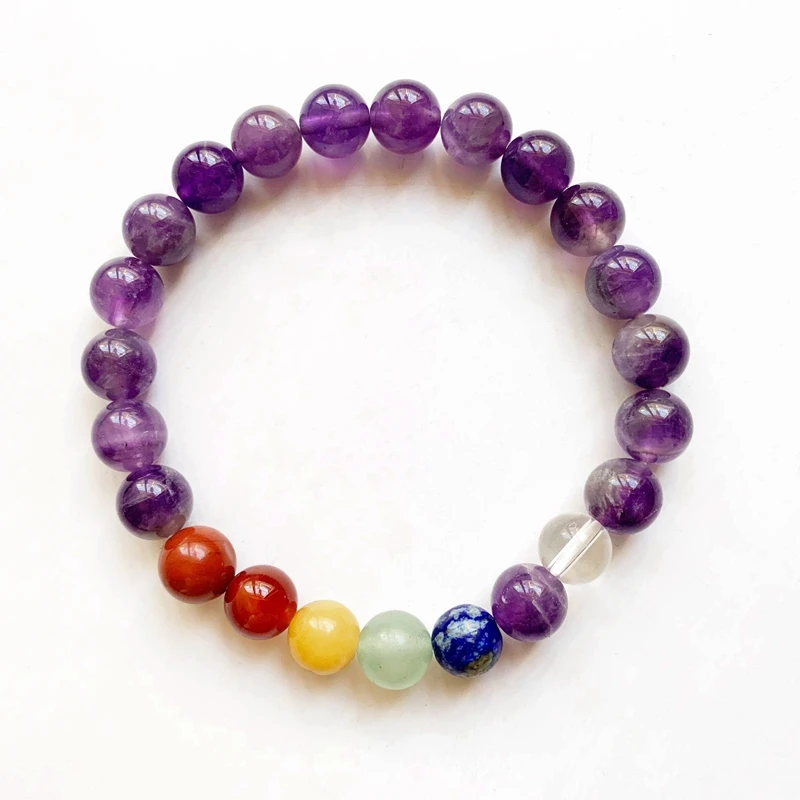 Браслет из натурального кварцевого камня для йоги 8 мм|Плетеные браслеты| |