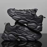 pure black platform sneakers mens shoes sports running shoes women sneakers man balck casual sneaker fashion size 36 44