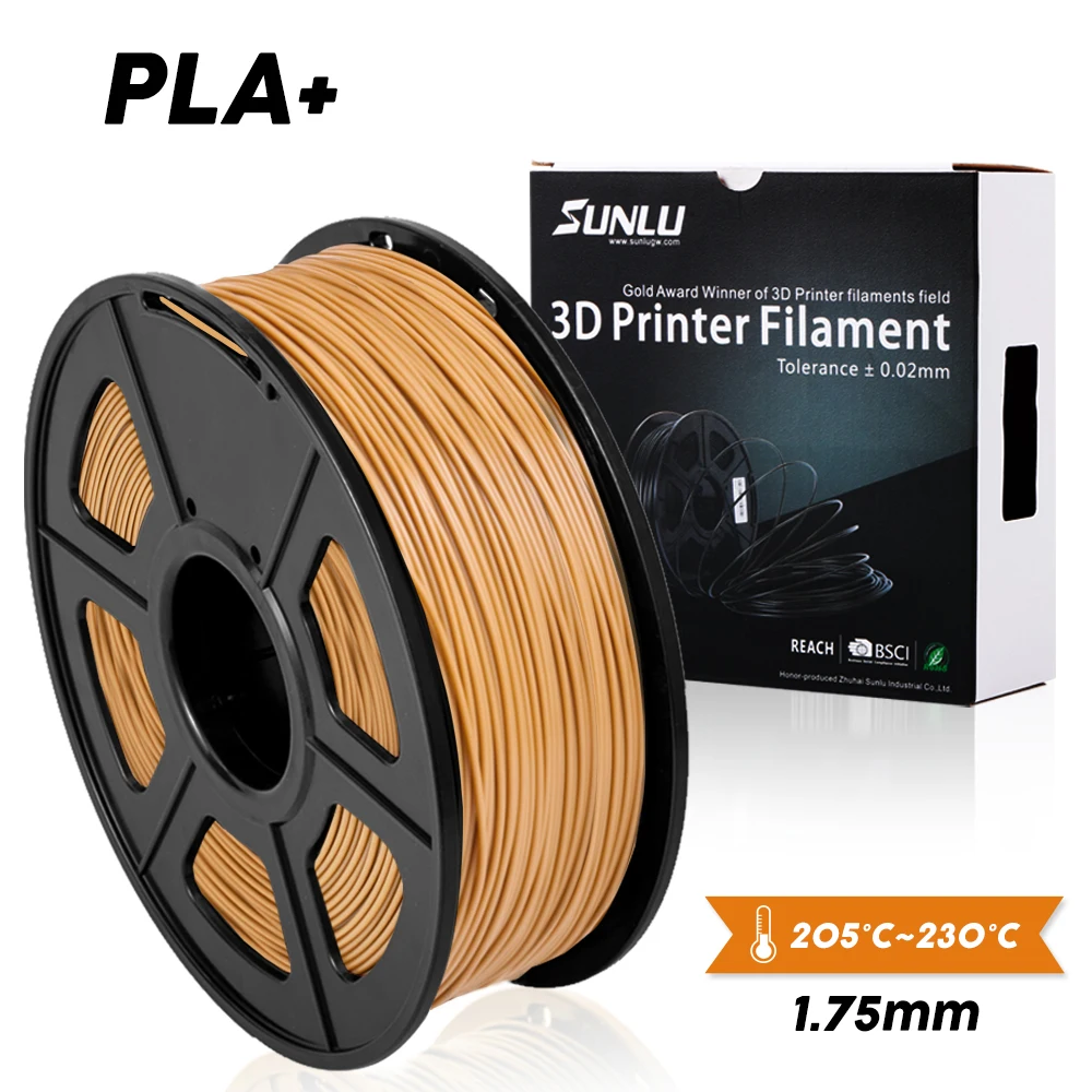 SUNLU PLA плюс 3D-принтеры нити 1,75 мм 1 кг/2.2lb катушки SUNLU DIY PLA+ ПРИНТЕРЫ нити сделай сам для детей, подарок на день рождения с принтом