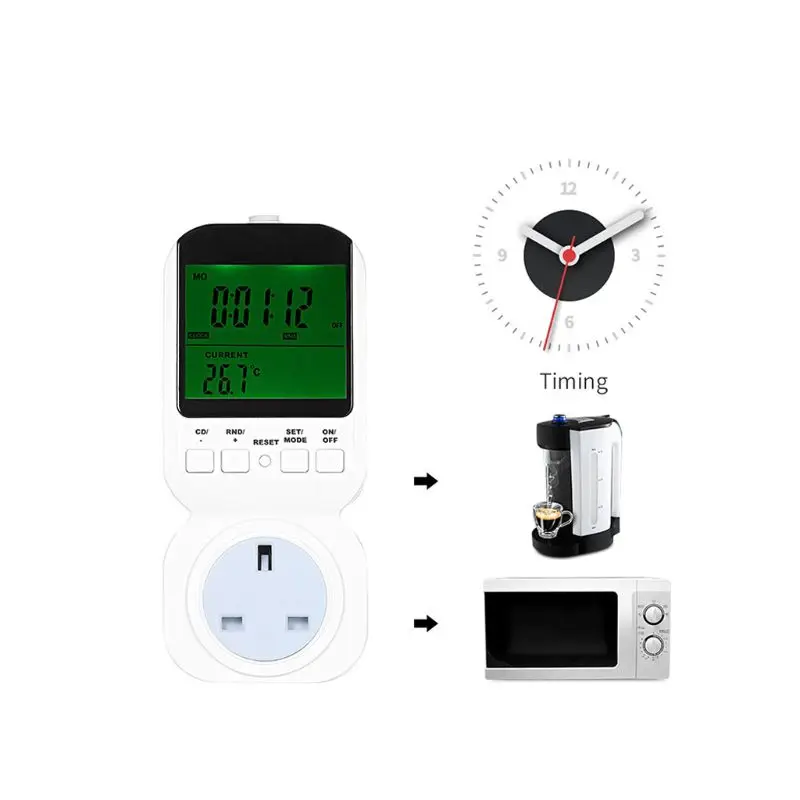 Цифровой термостат таймер переключатель розетка Великобритания/США штекер