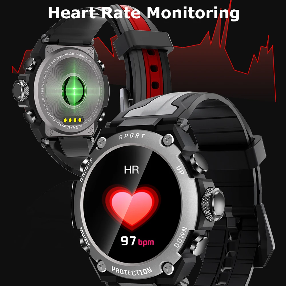 

IP68 Smart Watch Swimming Diving 30 Meters Smartwatch Men Women Outdoor Sports Compass Altitude Pressure Barometer Weather Push