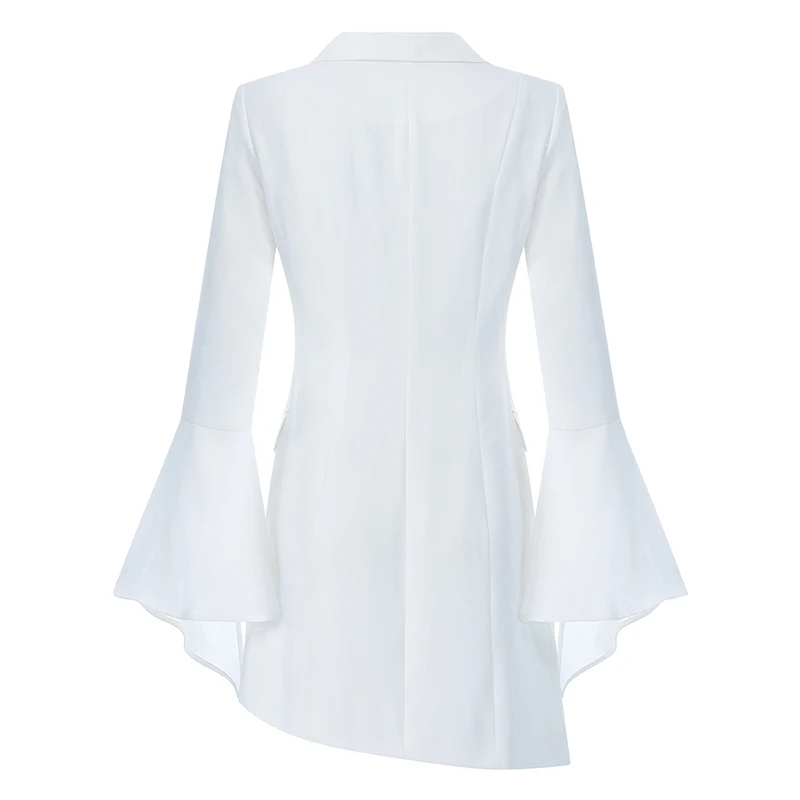 Beateen Новинка 2018 Модный черный двубортный блейзер с блестками пальто длинным