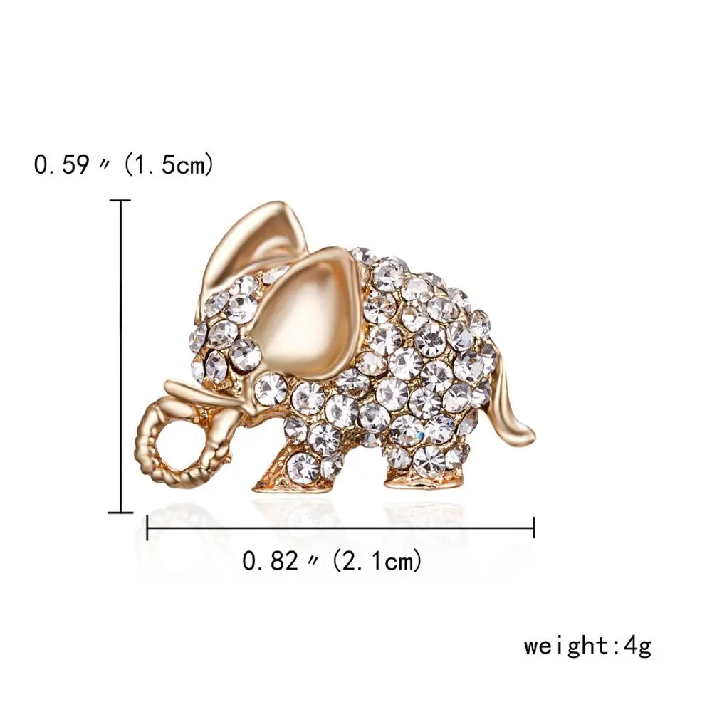 Elephant1 Ринху Новая модная женская брошь сверкающие хрустальные стразы Снежинка свадебная брошь булавка животное лошадь слон зимние украшения - Окраска металла: Elephant1