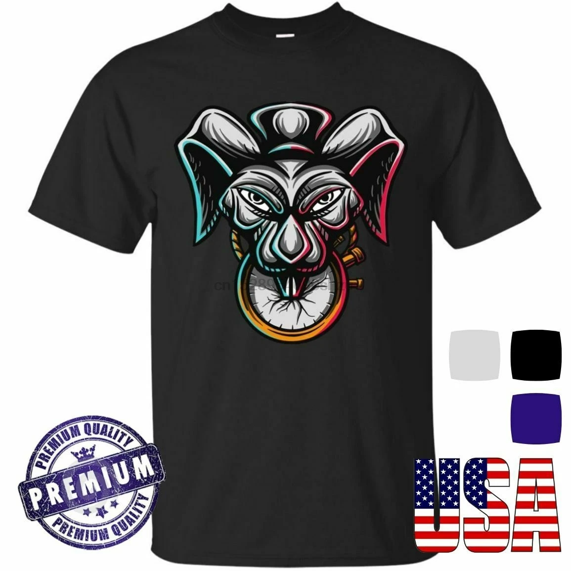 Mad кролика футболка Hipster Для мужчин хиппи Алиса в стране чудес абстрактный