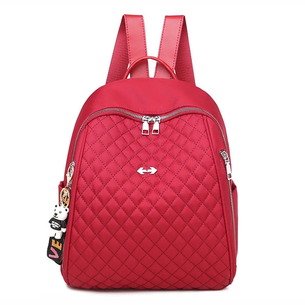 Женский рюкзак из ткани Оксфорд с алмазной сеткой повседневный черный швейной