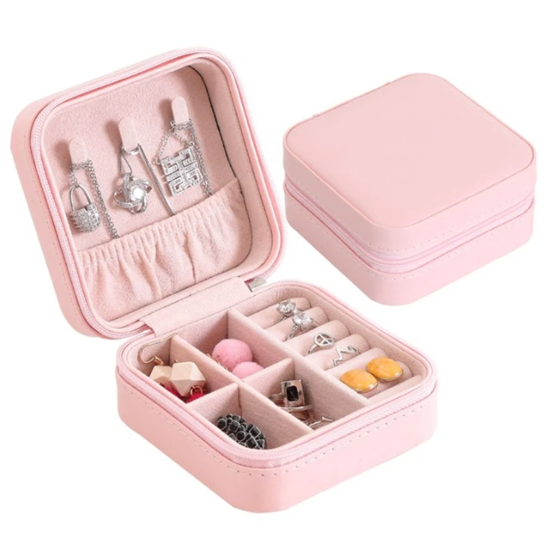 

Jewelry Box Portable Storage Organizer Zipper Portable Women Display Travel Case