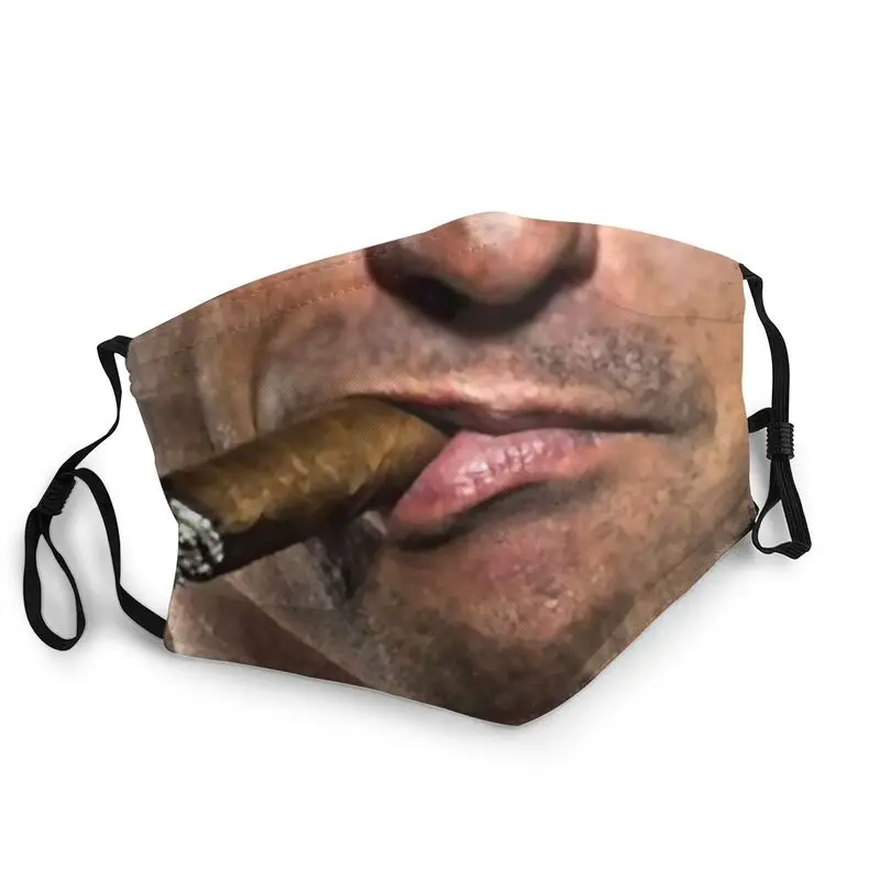 

Businessman Cigar Smoking Reusable Mouth Face Mask Adult Unisex Funny Meme Anti Haze Dustproof Mask Protection Respirator Muffle